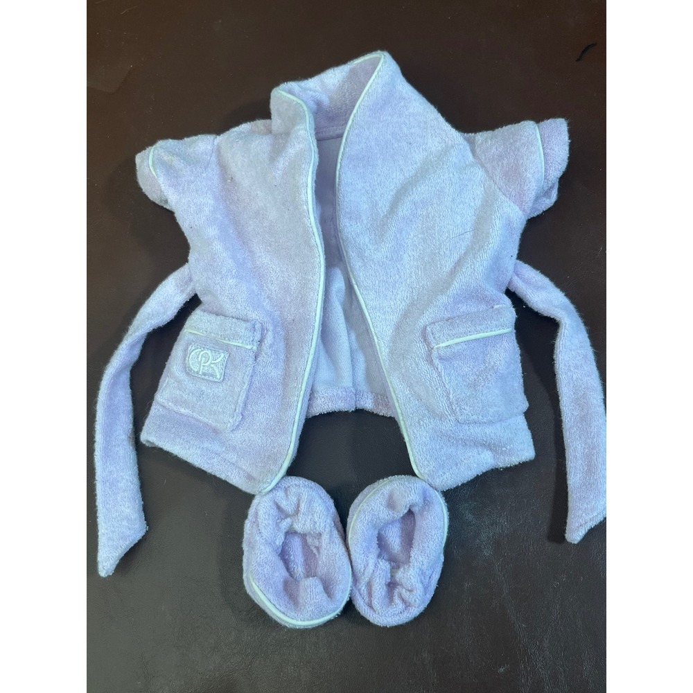 Vintage 1987 Cabbage Patch Kids Lavender Terry Robe and Booties Set Coleco